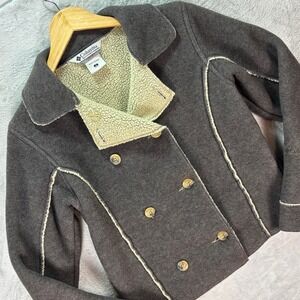 Columbia Women's Sherpa Lined Double‎ Breasted Fleece Jacket Gray Sz Small
